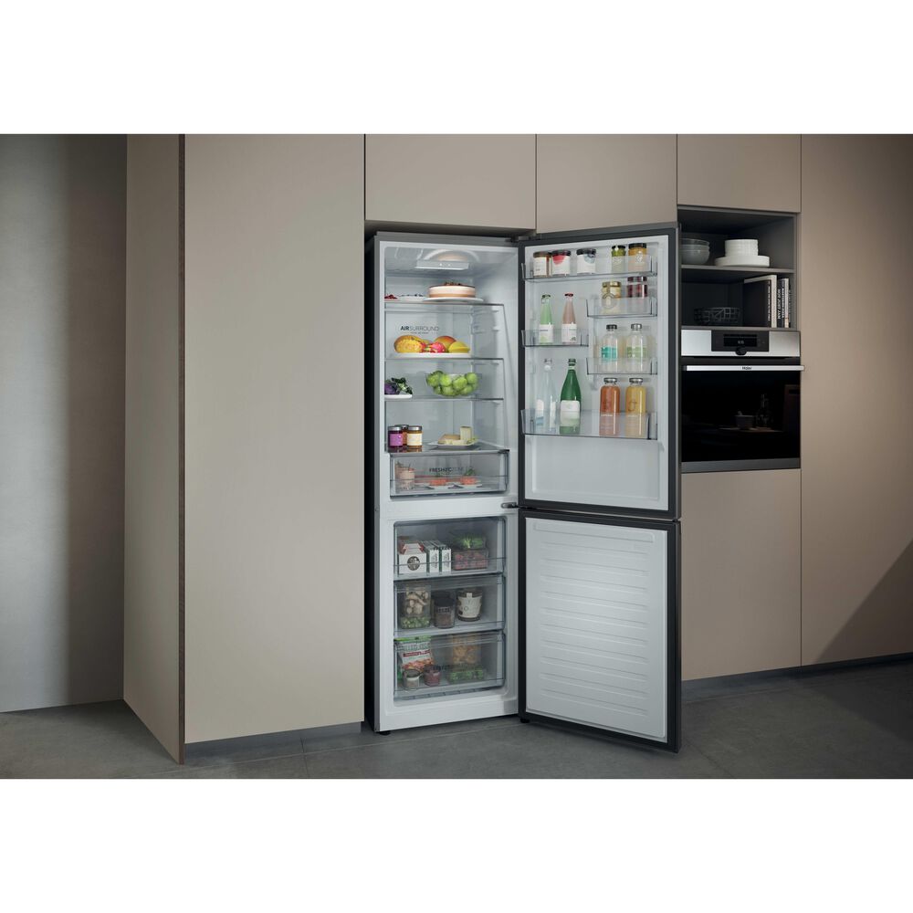 FRIGORIFERO COMBINATO HDPR1618CNPK, Capacit&agrave; netta totale 352 l, Rumorosit&agrave;: 35 dB(A), 4 ripiani, Dimensioni: L 59,5 cm A 185 cm P 66,7 cm, Inox, Classe C - PRMG GRADING ROBN - 10%, image number 4