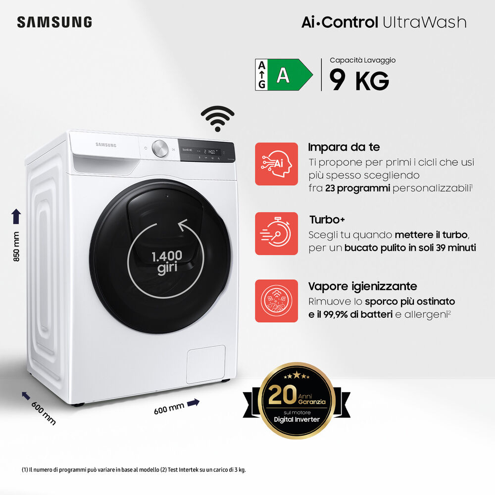 WW90T754DBT/S3 LAVATRICE, Caricamento frontale, 9 kg, 55 cm, Classe A, image number 1