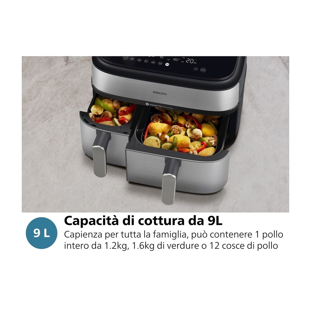 Airfryer Serie 5000 da 9L cottura vapore NA555/00, image number 10