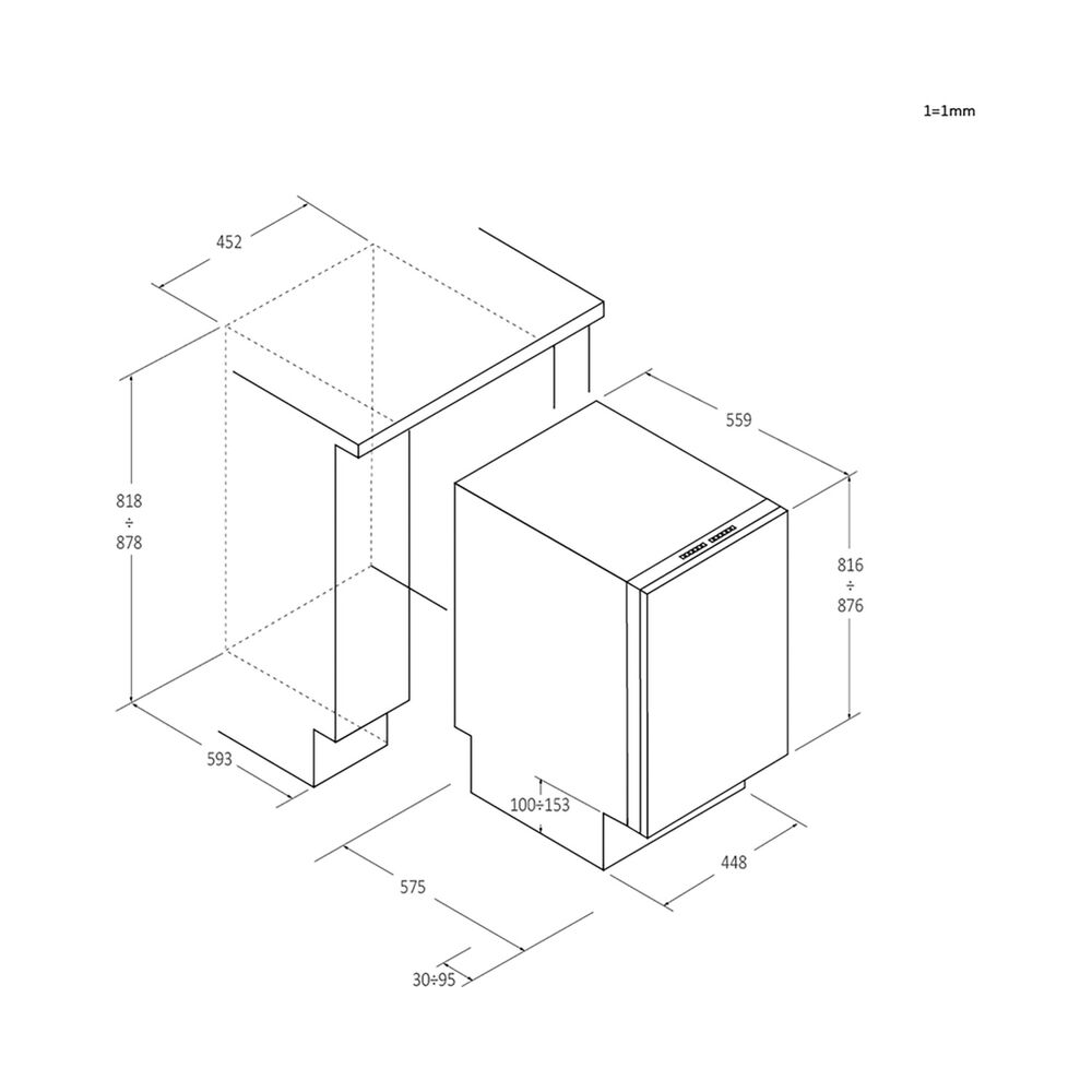 LAVASTOVIGLIE INCASSO Pannello frontale non in dotazione CANDY CDIH 2T1047, Programmi 8, Dimensioni: L 44,8 cm, A 82 cm, P 57 cm, Rumorosit&agrave; 47 dB(A), Consumo di acqua 9 l, Classe E - PRMG GRADING ROCN - 14.99%, image number 8