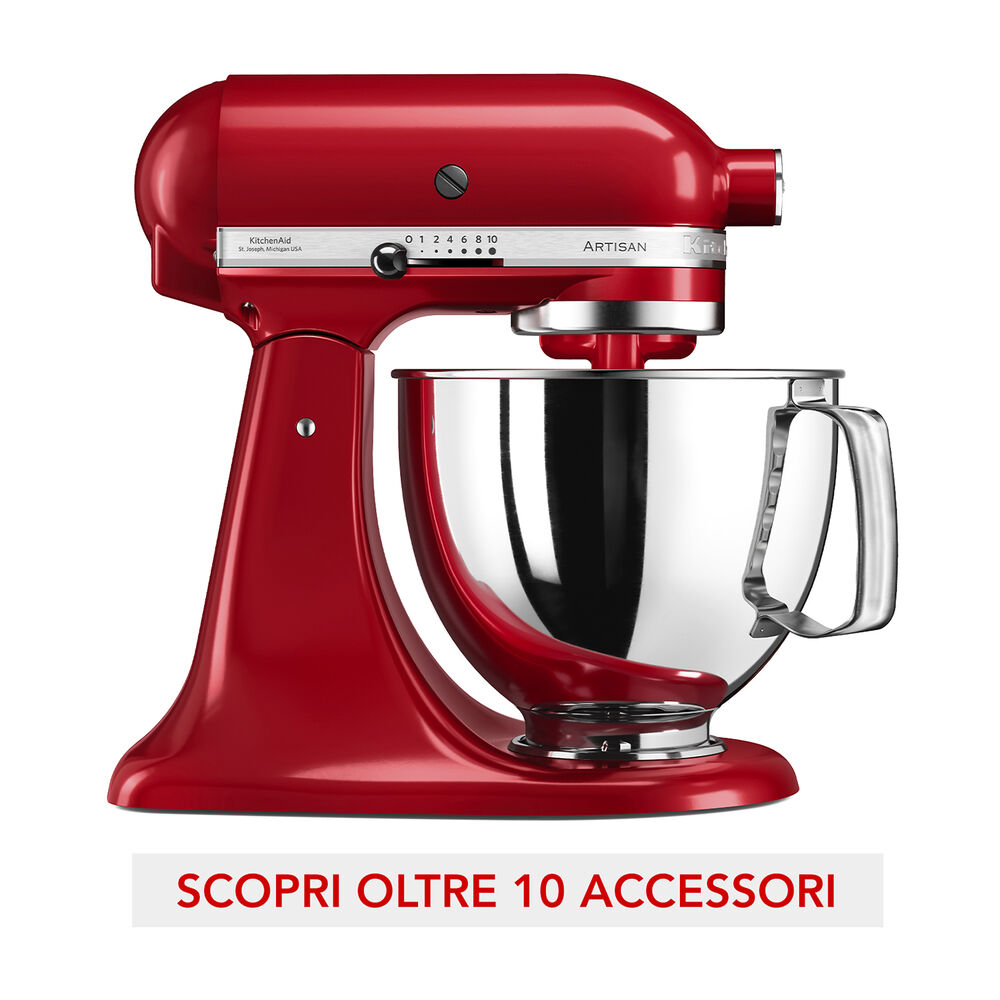  IMPASTATRICE PLANETARIA KITCHENAID 5KSM125PSEER, capacit&agrave; della ciotola 4,8 l, 300 W, Rosso Imperiale, image number 1