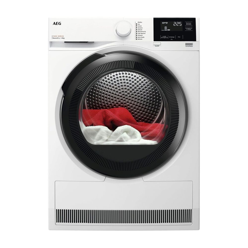 Asciugatrice AEG TR7HG8C, a pompa di calore, 8 kg, profondit&agrave; 63,8 cm,&nbsp; funzione refresh MixDry,&nbsp; Eco, Stiro facile, Classe C - PRMG GRADING RKBN - 15%, image number 1