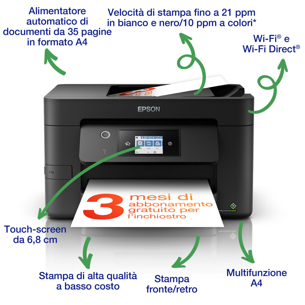 STAMPANTE INKJET WorkForce WF-3825DWF, Inkjet, image number 2