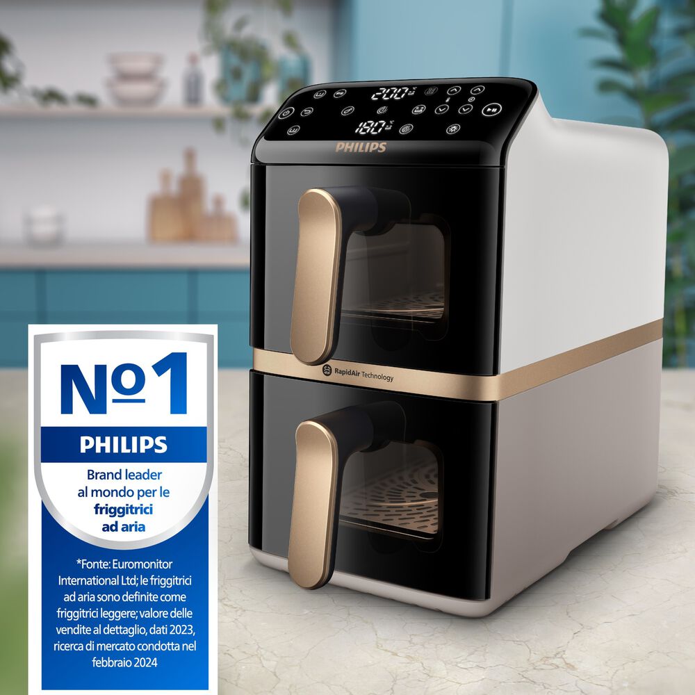 PHILIPS Airfryer Verticale Serie 4000 da 10L NA462/80 FRIGGITRICE AD ARIA, capacit&agrave; 10 l, Max potenza 2750 W, 6 programmi, da 40 &deg;C a 200 &deg;C, Bianco - PRMG GRADING ROCN - 15%, image number 7