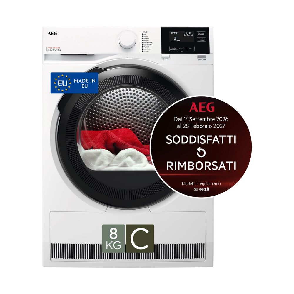 Asciugatrice TR7HG8C, a pompa di calore, 8 kg, profondit&agrave; 63,8 cm,&nbsp; funzione refresh MixDry,&nbsp; Eco, Stiro facile, Classe C - PRMG GRADING RKBN - 15%, image number 1