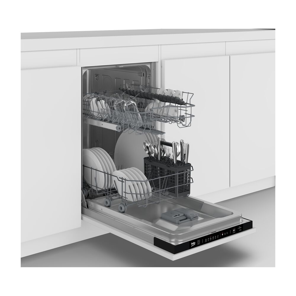 LAVASTOVIGLIE INCASSO Pannello frontale non in dotazione BEKO BDIS16030, Programmi 6, Dimensioni: L 44,8 cm, A 81,8 cm, P 55 cm, Rumorosit&agrave; 48 dB(A), Consumo di acqua 11,9 l, Bianco, Classe D - PRMG GRADING ROCN - 15%, image number 2