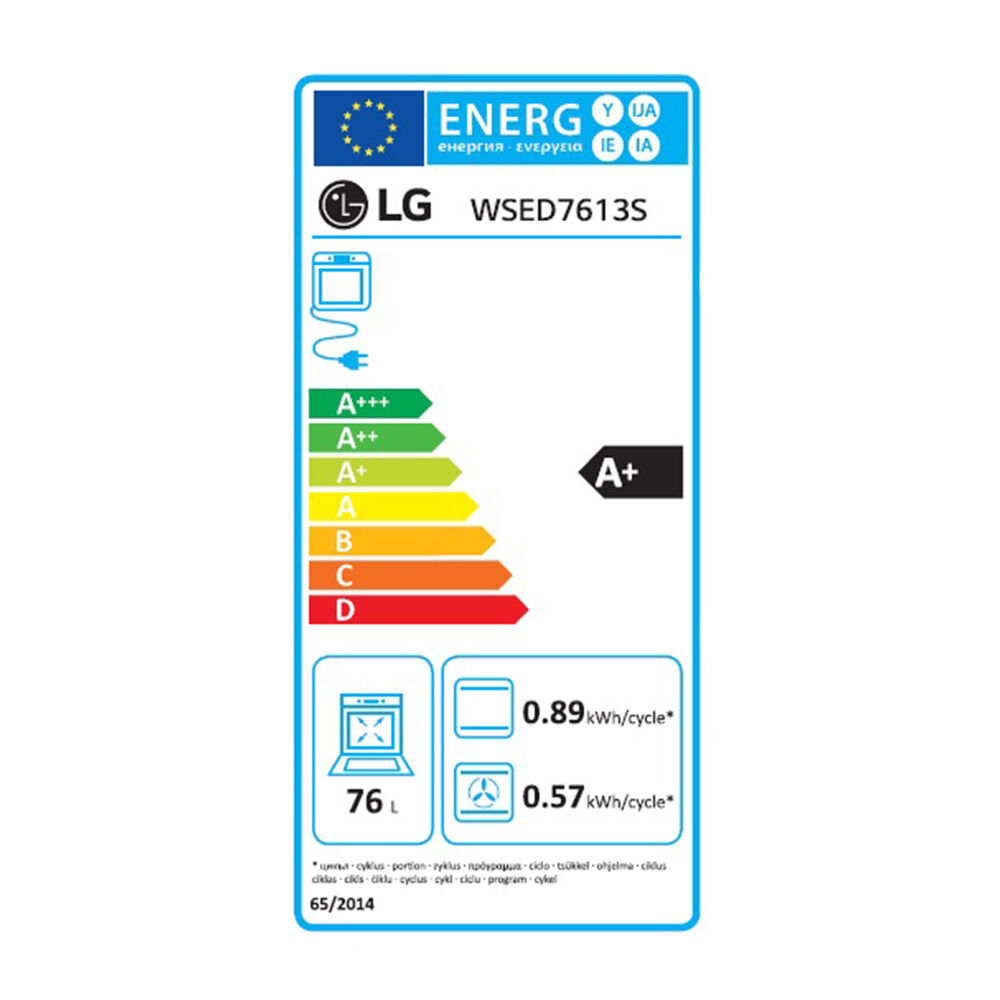 LG WSED7613S InstaView FORNO INCASSO Capacit&agrave; 76 l, dimensoni: L 59,2 cm-A 59,4 cm-P 56,9 cm, Inox, classe A+ - PRMG GRADING ROBN - 10%, image number 9