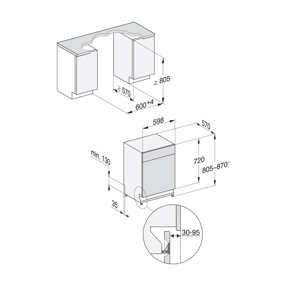 LAVASTOVIGLIE INCASSO Incasso sottopiano G 7040 SCU CLST AUTODOS, Programmi 11, Dimensioni: L 59,8 cm, A 80,5 cm, P 57 cm, Rumorosit&agrave; 43 dB(A), Consumo di acqua 8,4 l, Acciaio inox antimpronta, Classe A - PRMG GRADING ROCN - 15%, image number 6