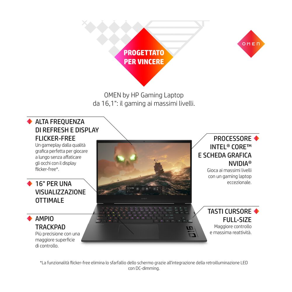 OMEN 16-B0012NL, 16,1 pollici, processore Intel® Core™ i7, NVIDIA GeForce RTX 3070, 16 GB, SSD 1000 GB, Black, image number 2