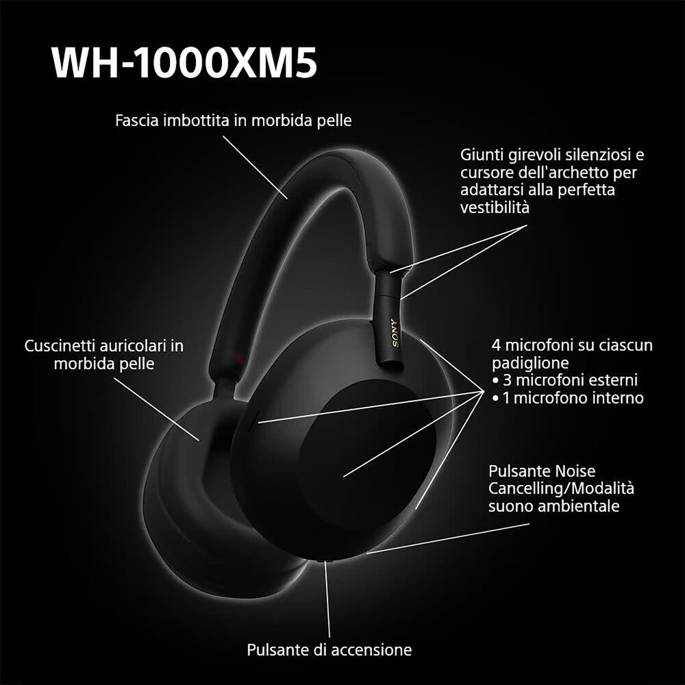 WH1000XM5B CUFFIE WIRELESS, black, image number 3
