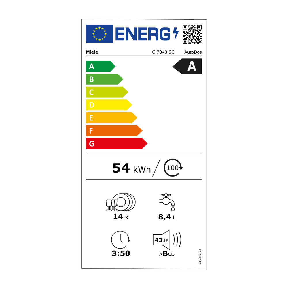 LAVASTOVIGLIE Libera installazione (FS) MIELE G 7040 SC BRWS AUTODOS, Programmi 11, Dimensioni: L 59,8 cm, A 84,5 cm, P 60 cm, Rumorosit&agrave; 43 dB(A), Consumo di acqua 8,4 l, Bianco, Classe A - PRMG GRADING ROBN - 10%, image number 5