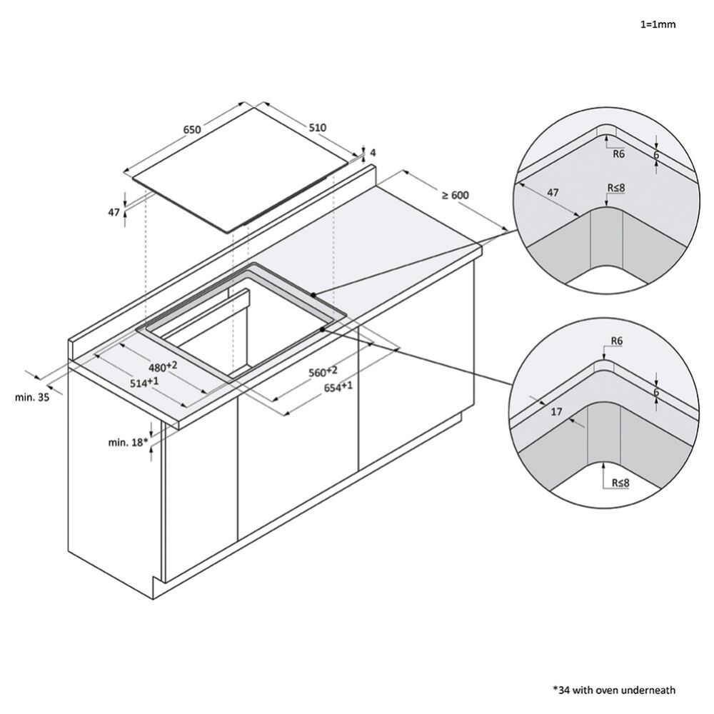 HAIER HAIFB54CIRS PIANO COTTURA, 4 zone di cottura, dimensioni: L 65 cm, P 51 cm, Nero,&nbsp; Abbonamento DAZN Full 3 mesi incluso  - PRMG GRADING ROAN - 5%, image number 6