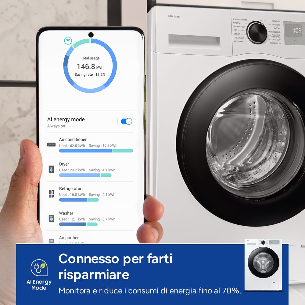 WW80FG5L32AHET LAVATRICE SLIM, Caricamento frontale, 8 kg, 14 programmi, Profondit&agrave; 47 cm, Giri 1200 rpm, Bianco, livello rumorosit&agrave; centrifuga 72 dB(A), Classe A - PRMG GRADING ROBN - 10%, image number 2