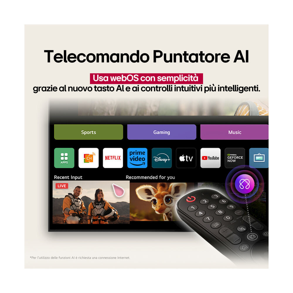 QNED AI 75QNED80A6A TV QNED, SMART TV, 75 ", QNED, Processore a7 Gen8 4K con AI, Charcoal Black, Classe D - PRMG GRADING OOBN - 10%, image number 18