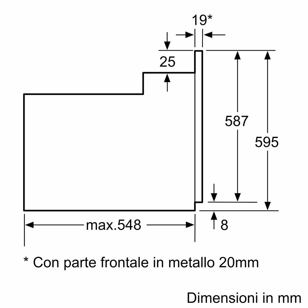 HBF011BA2 FORNO INCASSO Capacit&agrave; 66 l, dimensoni: L 59,4 cm-A 59,5 cm-P 54,8 cm, Nero, classe A - PRMG GRADING ROBN - 10%, image number 4