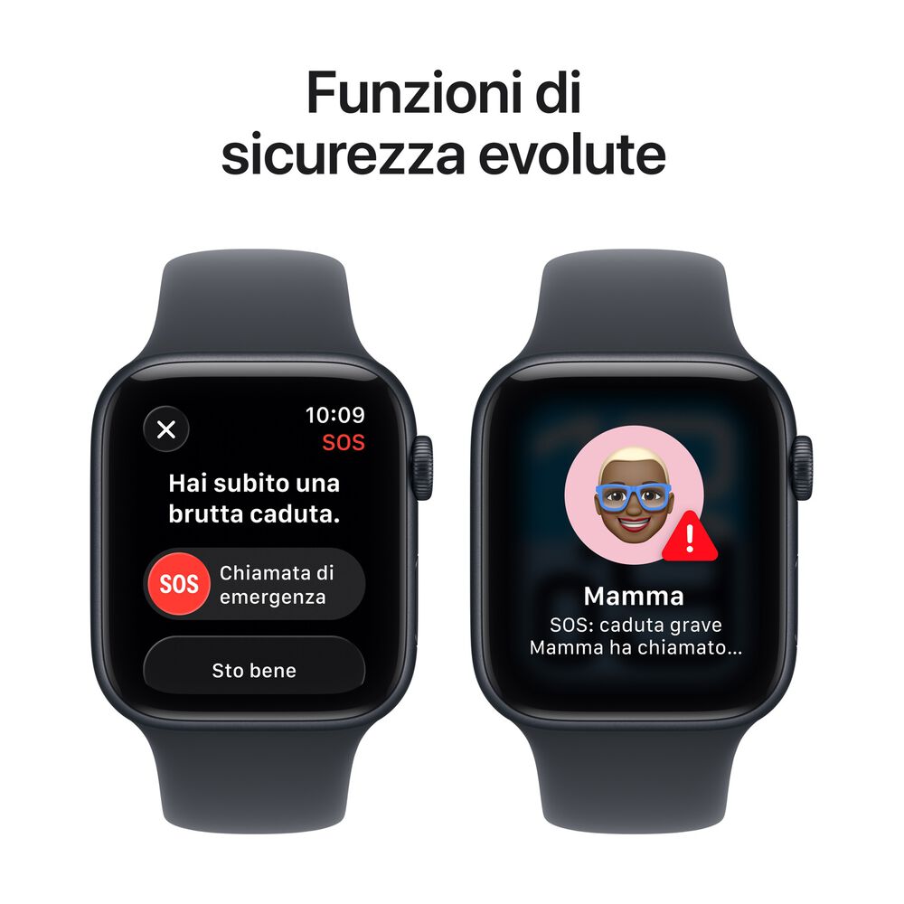 APPLE Watch SE 3 GPS, Cassa 44 mm in alluminio mezzanotte con Cinturino Sport mezzanotte-S/M - PRMG GRADING ROBN - 10%, image number 6