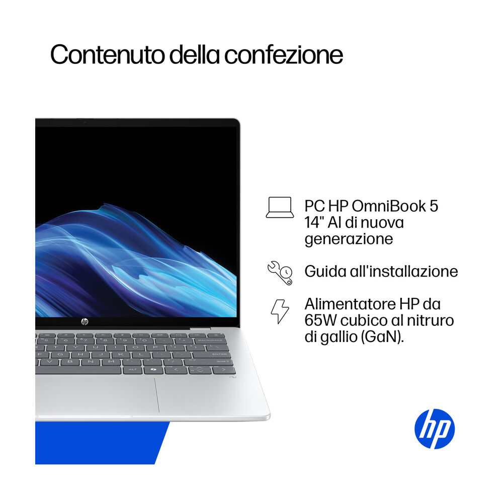 HP OMNIBOOK 5 14-HE0003NL NOTEBOOK, 14 ", processore Qualcomm Snapdragon X X1-26-100, Qualcomm Adreno&trade; Onboard Graphics, RAM 16 GB, 512 GB SSD, Silver, Windows 11 Home - PRMG GRADING OOBN - 10%, image number 6