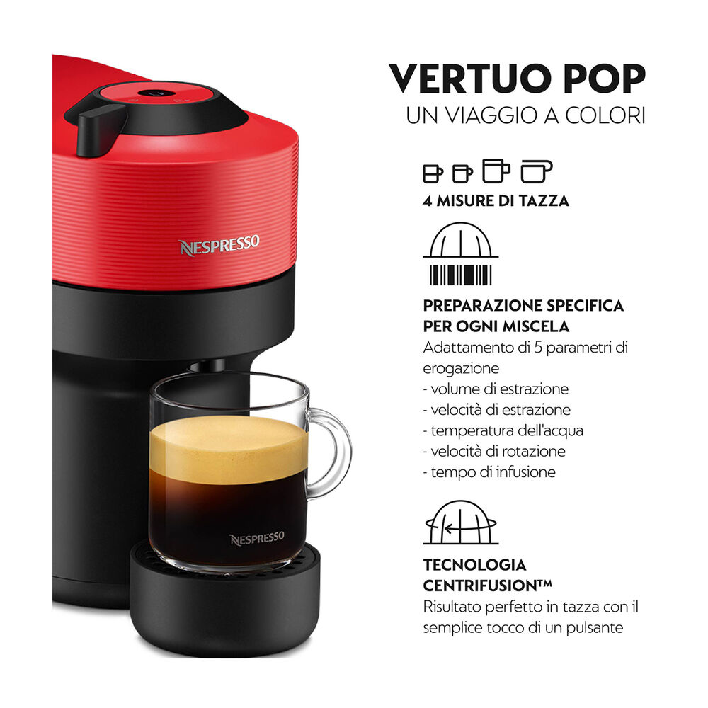 Vertuo Pop XN9205K MACCHINA CAFFÈ CAPSULE, Spicy Red, image number 6