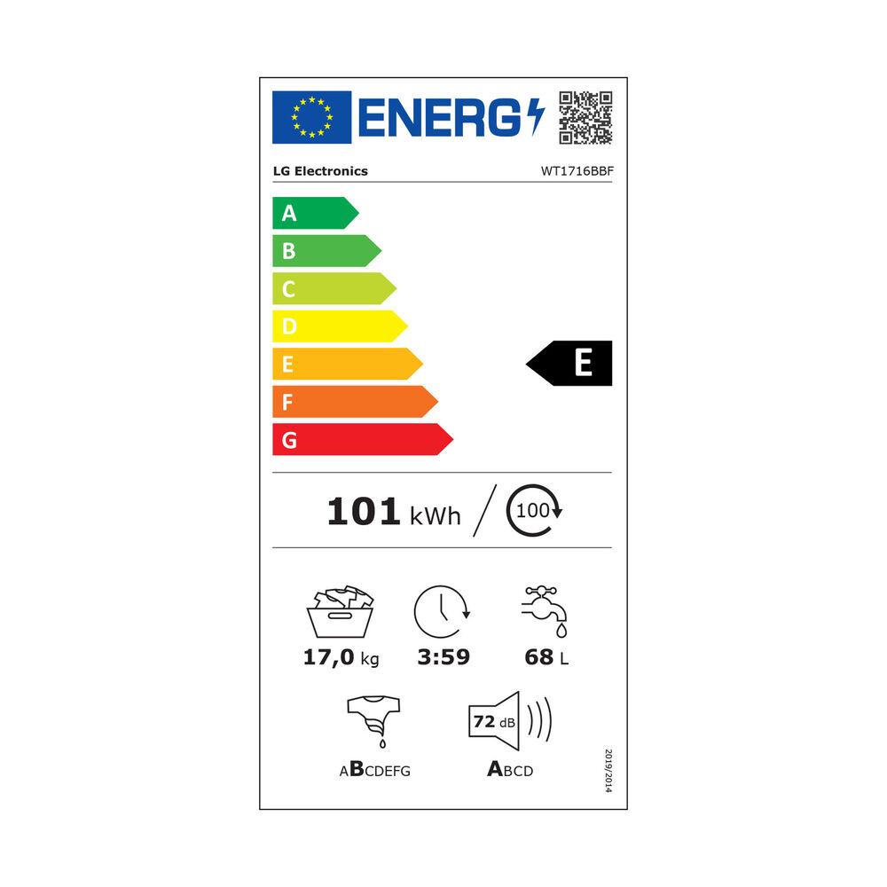 WT1716BBF LAVASCIUGA, Caricamento frontale, capacit&agrave; lavaggio 17 kg, capacit&agrave; asciugatura 16 kg, 6 programmi, Profondit&agrave; 77 cm, Giri 1100 rpm, Essence Black Steel, Classe E - PRMG GRADING ROBN - 10%, image number 5
