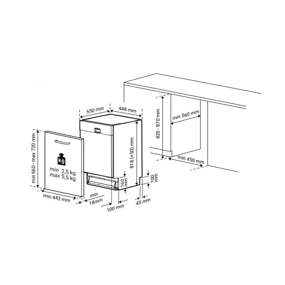 LAVASTOVIGLIE INCASSO Pannello frontale non in dotazione BEKO BDIS16030, Programmi 6, Dimensioni: L 44,8 cm, A 81,8 cm, P 55 cm, Rumorosit&agrave; 48 dB(A), Consumo di acqua 11,9 l, Bianco, Classe D - PRMG GRADING ROCN - 15%, image number 3