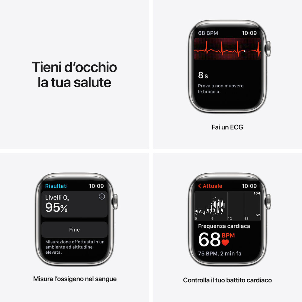 Watch Series 7 GPS+Cellular 45mm in acciaio argento - Loop Maglia Milanese argento, image number 4