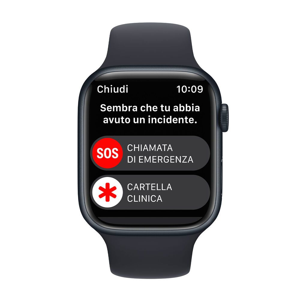Watch Series 8 GPS + Cellular 45mm Cassa in acciaio inossidabile color grafite con Cinturino Sport Mezzanotte - regular, image number 4