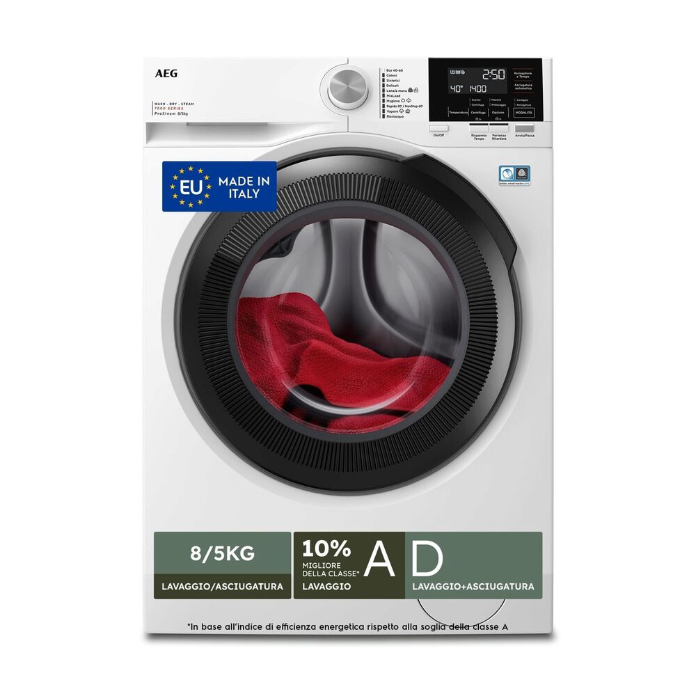 LWR7G856OB LAVASCIUGA, Caricamento frontale, capacit&agrave; lavaggio 8 kg, capacit&agrave; asciugatura 5 kg, 10 programmi, Profondit&agrave; 58 cm, Giri 1600 rpm, BIANCO, Classe D - PRMG GRADING ROBN - 10%, image number 0