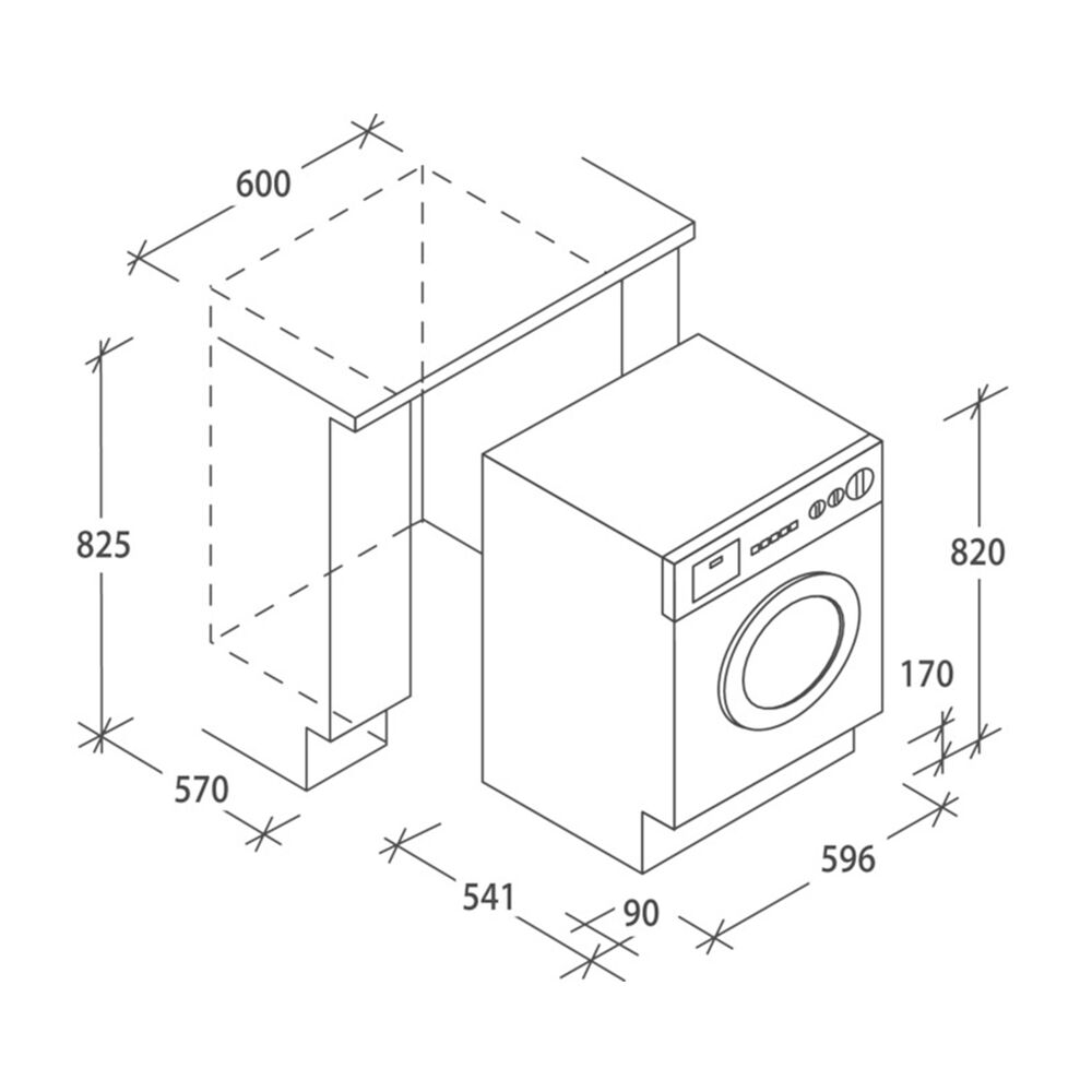 CBW 48TWME-S LAVATRICE INCASSO, Caricamento frontale, 8 kg, 54,1 cm, Classe A, image number 5