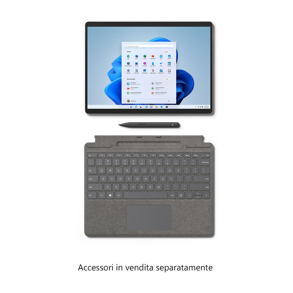 Surface Pro8 i5/8/128GB convertibile 2 in 1, 13 pollici, processore Intel® Core™ i5, 8 GB, Flash, Platinum, image number 3
