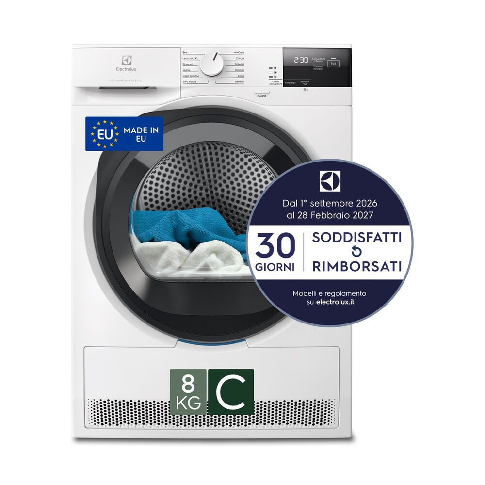 Asciugatrice EW6HCH28G, a pompa di calore,8 Kg,&nbsp; profondit&agrave; 63,8 cm, SensiCare, MixCare, Filtro EasyClean, Classe C - PRMG GRADING ROBN - 10%, image number 1