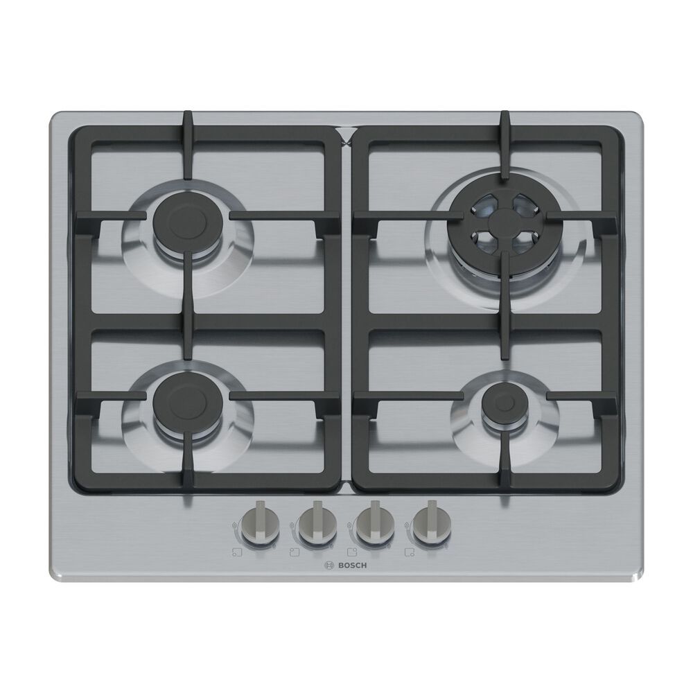 BOSCH PGH6B5K90 PIANO COTTURA GAS, 4 zone di cottura, dimensioni: L 58,2 cm, P 52 cm, piano in Acciaio inossidabile, Acciaio Inox - PRMG GRADING ROBN - 10%, image number 1