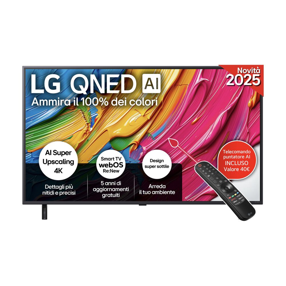 QNED AI 50QNED80A6A, Smart TV 50'', 4K, Dolby Digital, Full AI - PRMG GRADING OOBN - 10%, image number 0