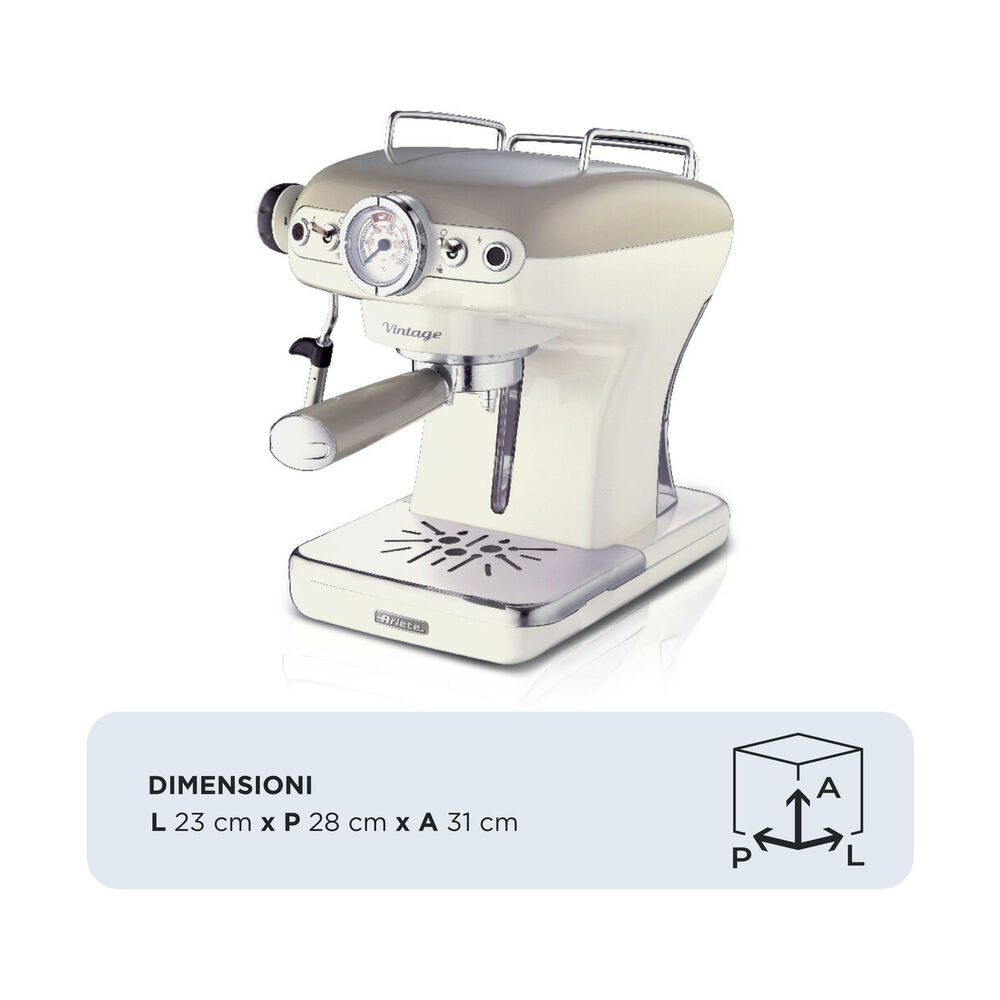 MACCHINA CAFF&Eacute; ARIETE ESPRESSO VINTAGE, 850 W, BEIGE, image number 1