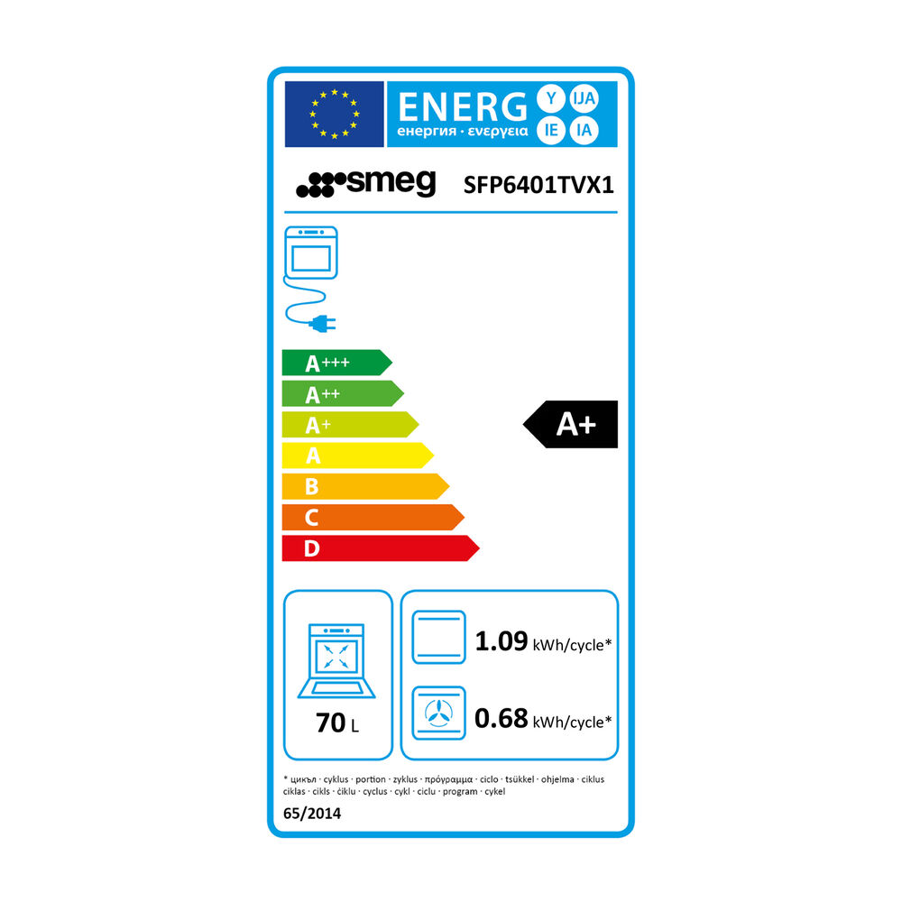 SMEG SFP6401TVX1 FORNO INCASSO Capacit&agrave; 70 l, dimensoni: L 59,7 cm-A 59,2 cm-P 54,8 cm, inox, classe A+ - PRMG GRADING ROBN - 10%, image number 3