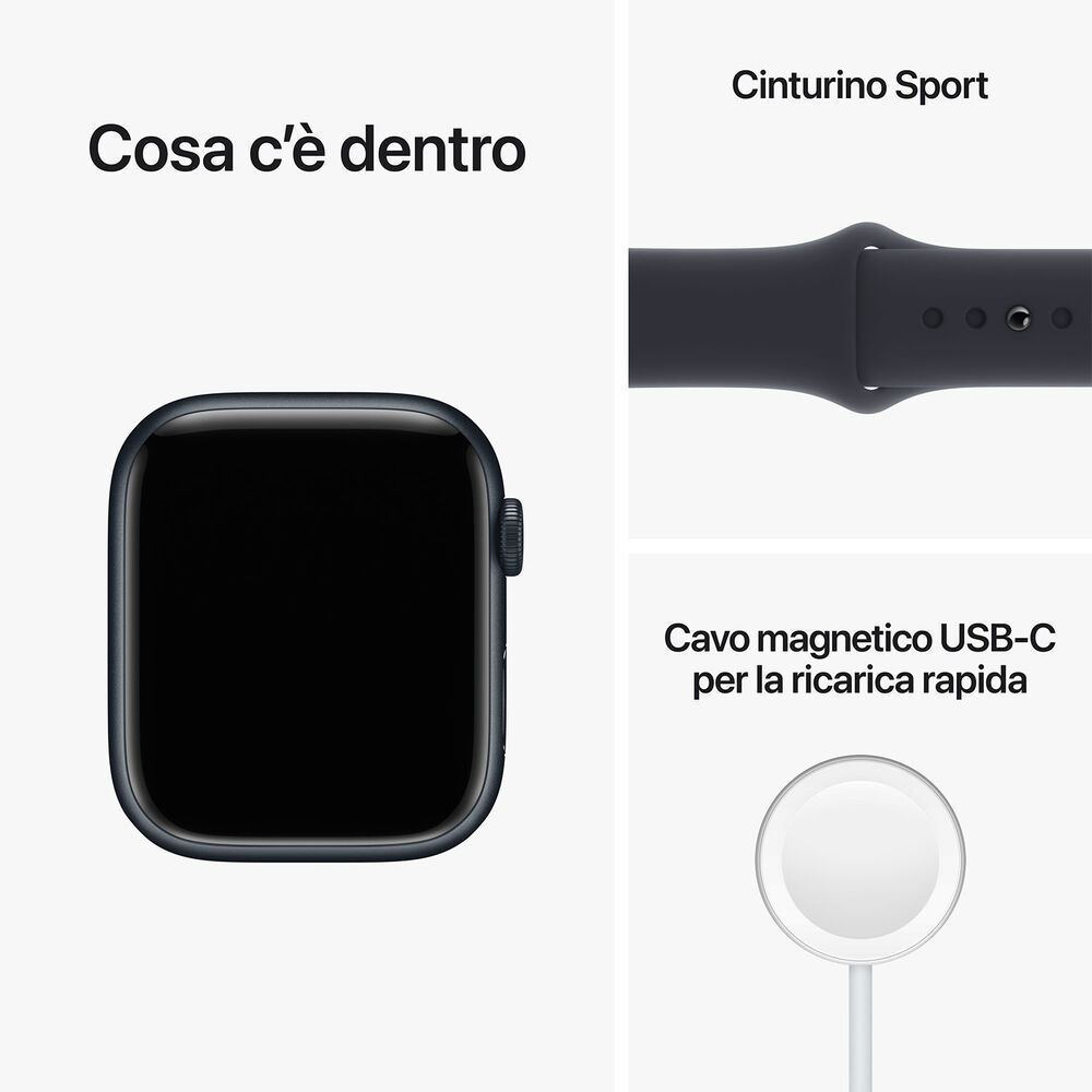 Watch Series 8 GPS + Cellular 45mm Cassa in alluminio color mezzanotte con Cinturino Sport Mezzanotte - Regular, image number 6