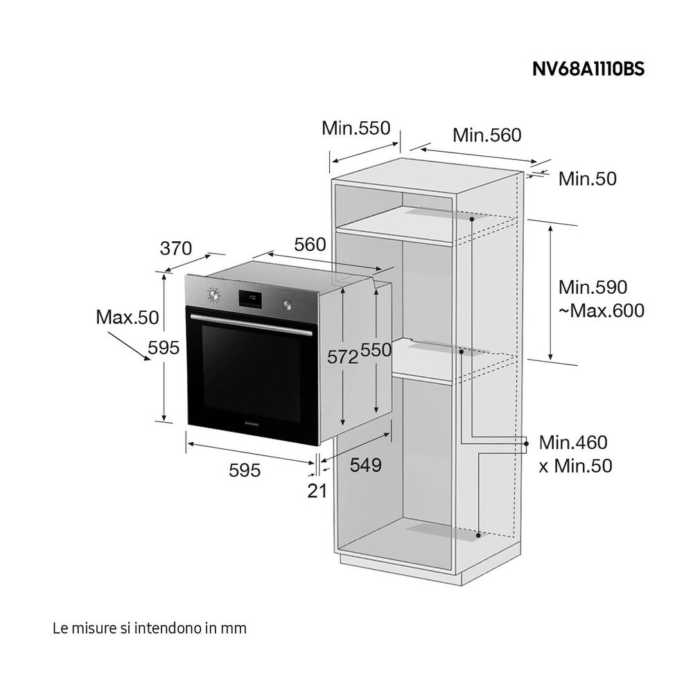 NV68A1110BS/ET FORNO INCASSO, classe A, image number 2