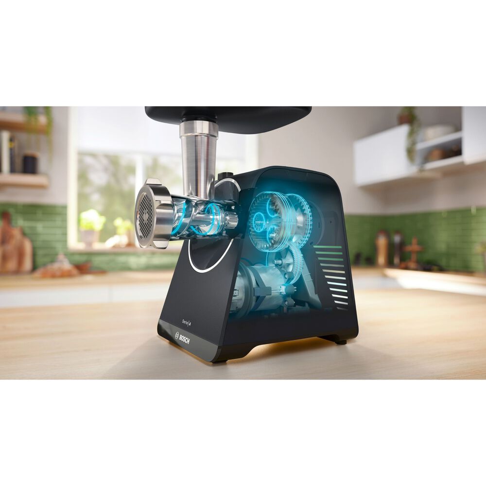 Tritacarne BOSCH MFWS450B, MultiPower, 1900 W, Esclusiva Manopola di Comando per Velocit&agrave;, Materiali di Lunga Durata, Cavi Riponibili nell'apposito Spazio, Tanti Accessori Inclusi tra cui Ciotola, Pestello, Spremiagrumi e Puntale per Insaccati, Nero - PRMG GRADING OOCN - 15%, image number 6