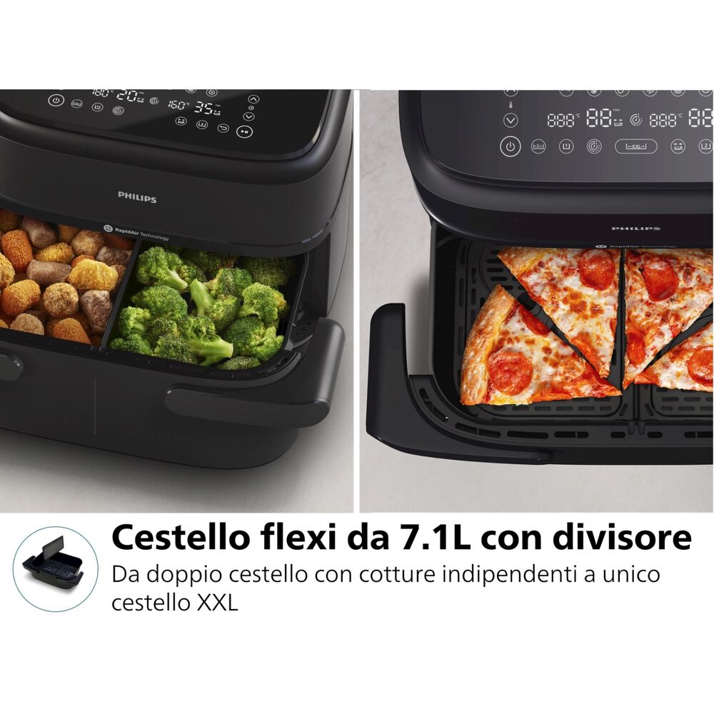 Airfryer Serie 1000 doppio cestello 7.1L NA150/00, image number 6