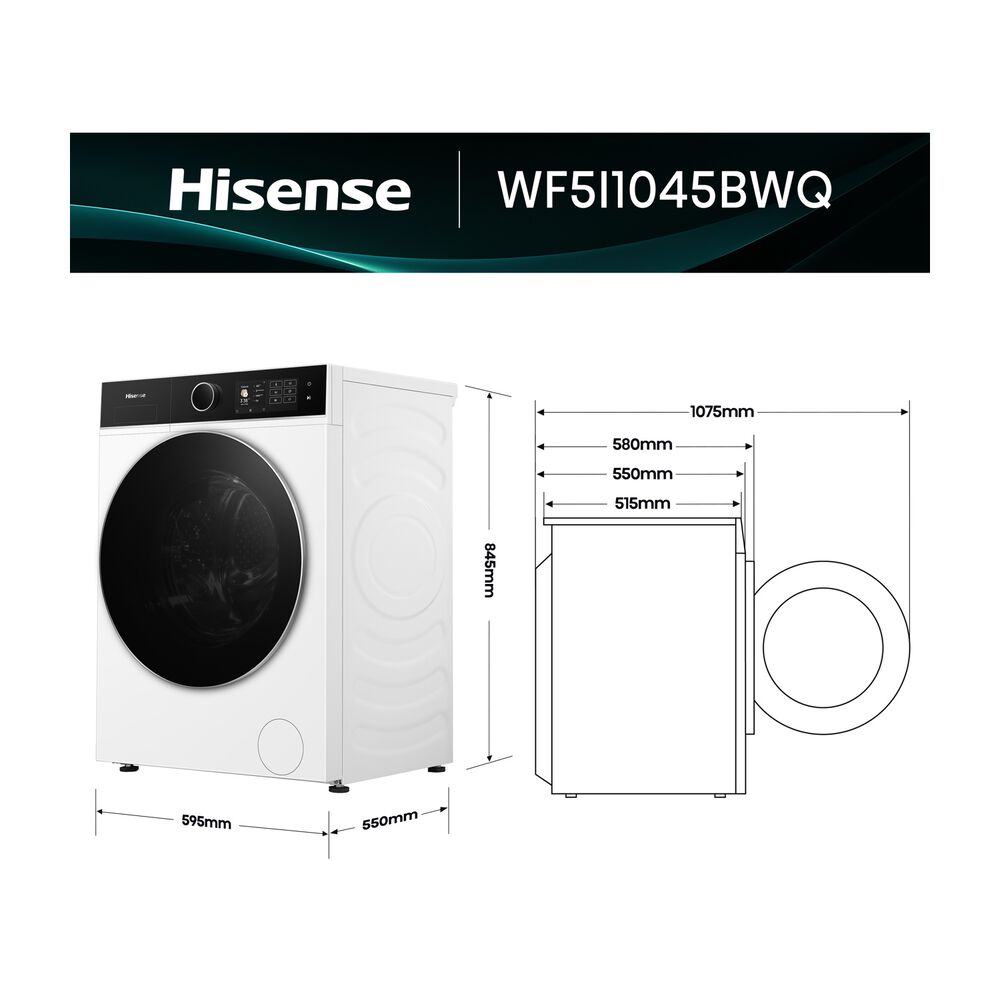 WF5I1045BWQ LAVATRICE, Caricamento frontale, 10,5 kg, 18 programmi, Profondit&agrave; 55 cm, Giri 1400 rpm, Bianco, livello rumorosit&agrave; centrifuga 72 dB(A), Classe A - PRMG GRADING ROBN - 10%, image number 1
