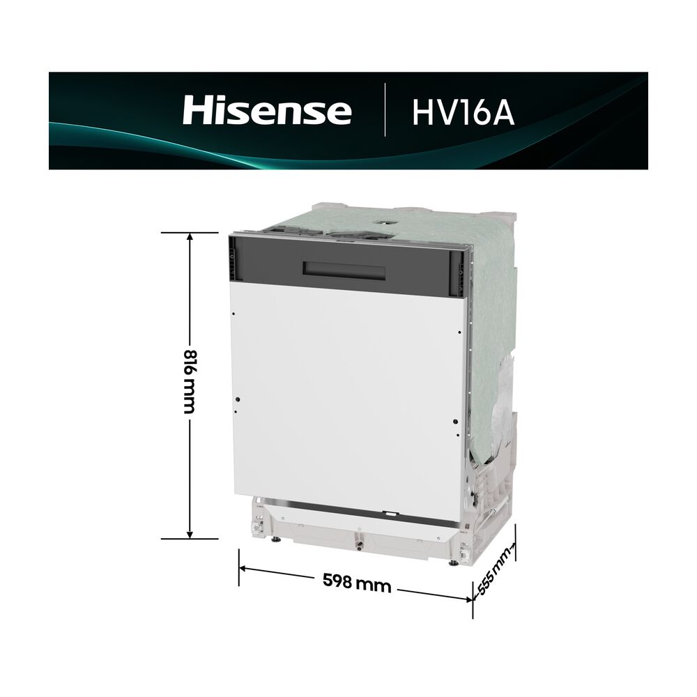 LAVASTOVIGLIE INCASSO Incasso built-in (BI) HV16A, Programmi 8, Dimensioni: L 59,8 cm, A 81,6 cm, P 55,5 cm, Rumorosit&agrave; 43 dB(A), Consumo di acqua 9,5 l, Bianco, Classe A - PRMG GRADING ROBN - 10%, image number 1
