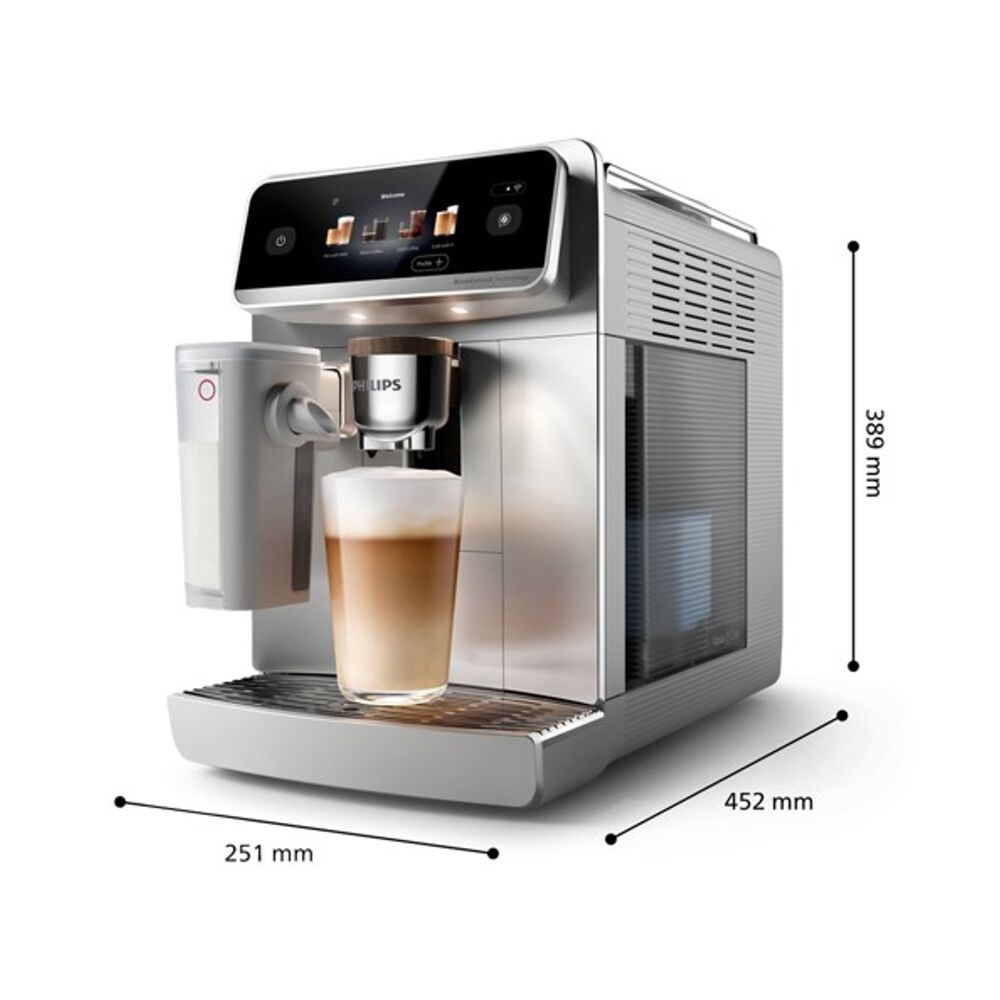 MACCHINA CAFF&Egrave; AUTOMATICA PHILIPS Caf&eacute; Aromis EP8757/20, Pressione pompa 15 bar, Potenza 1500 W, Programmi Espresso, Caff&egrave;, Cappuccino, Latte Macchiato, Caffellatte, Americano, Caff&egrave; crema, Ristretto, Espresso Lungo, Flat White, Acqua calda, Latte caldo, Schiuma di latte., Funzione Regolazione macinatura, Programma pulizia, Argento / Bianco - PRMG GRADING OOCN - 15%, image number 10