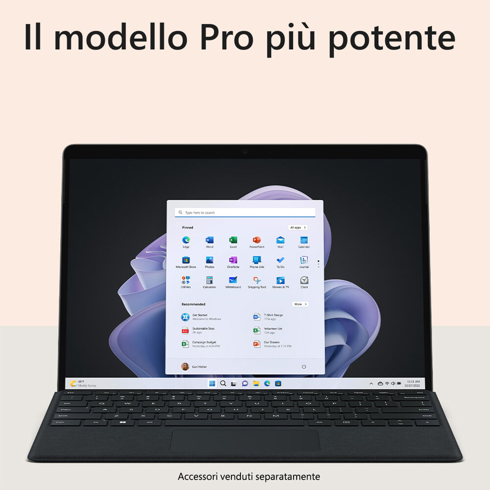 Surface Pro 9 – 13 convertibile 2 in 1, 13 pollici, processore Intel® Core™ i7, 16 GB, SSD 256 GB, Graphite, image number 3