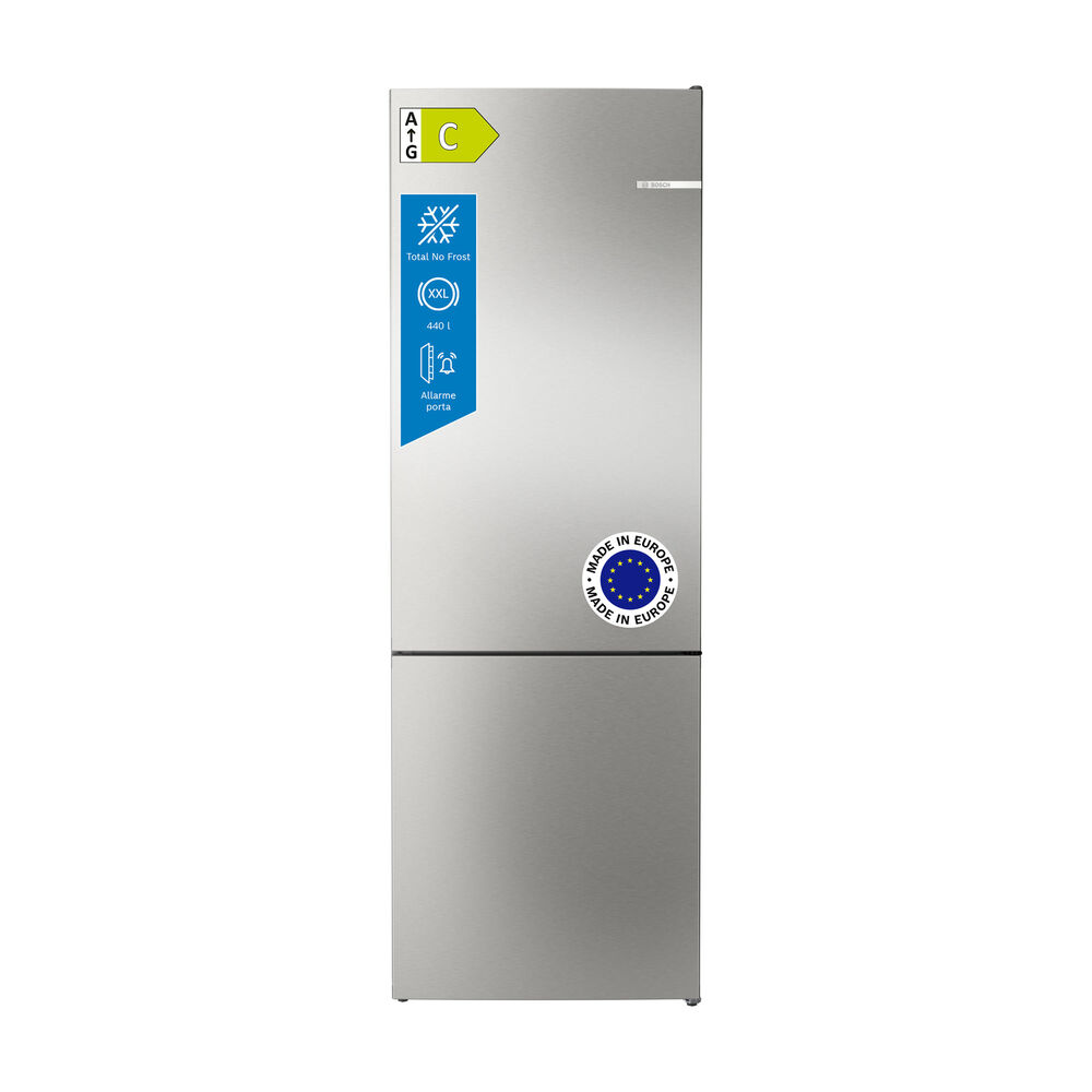 FRIGORIFERO COMBINATO BOSCH KGN494ICF, Capacit&agrave; netta totale 440 l, Rumorosit&agrave;: 35 dB(A), 5 ripiani, Dimensioni: L 70 cm A 203 cm P 66,7 cm, Acciaio Antimpronta, Classe C - PRMG GRADING ROBN - 10%, image number 0