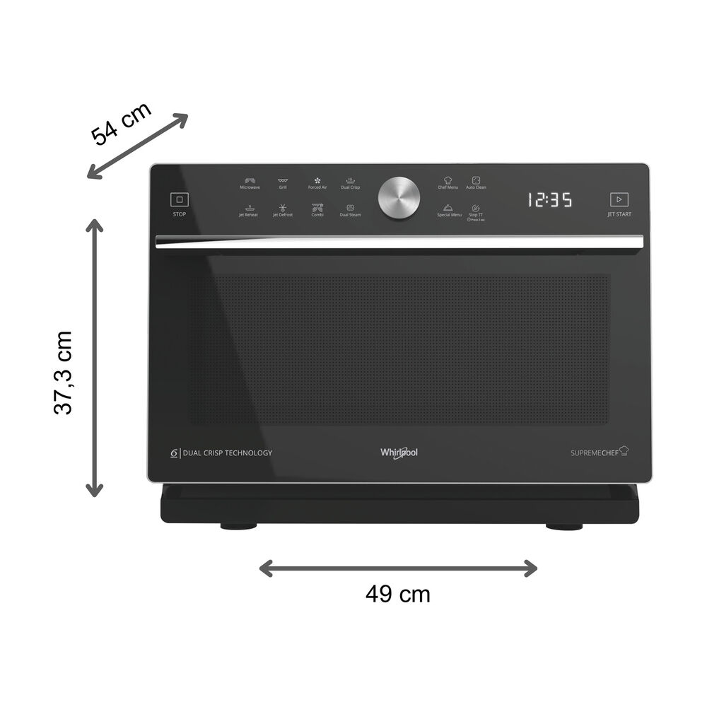 MICROONDE COMBINATO WHIRLPOOL MWSC 933 SB, capacit&agrave; 33 l, potenza microonde max 900 W, Funzione grill, Potenza grill 1200 W, 7 livelli di potenza, Funzione vapore, Silver Black - PRMG GRADING OOBN - 10%, image number 2