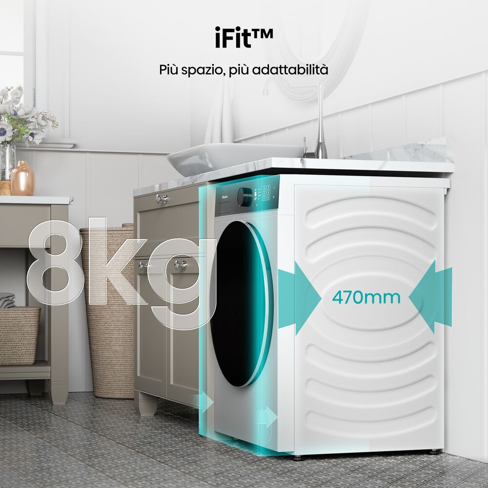 WF5i8043BWF LAVATRICE, Caricamento frontale, 8 kg, 17 programmi, Profondit&agrave; 47 cm, Giri 1400 rpm, Bianco, livello rumorosit&agrave; centrifuga 72 dB(A), Classe A - PRMG GRADING ROBN - 10%, image number 25