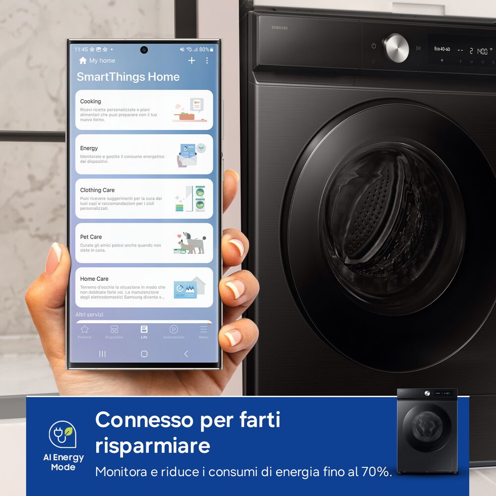 WW11DB7B94GBU3 LAVATRICE, Caricamento frontale, 11 kg, 23 programmi, Profondit&agrave; 60 cm, Giri 1400 rpm, Nero, livello rumorosit&agrave; centrifuga 72 dB(A), Classe A - PRMG GRADING ROCN - 14.99%, image number 12