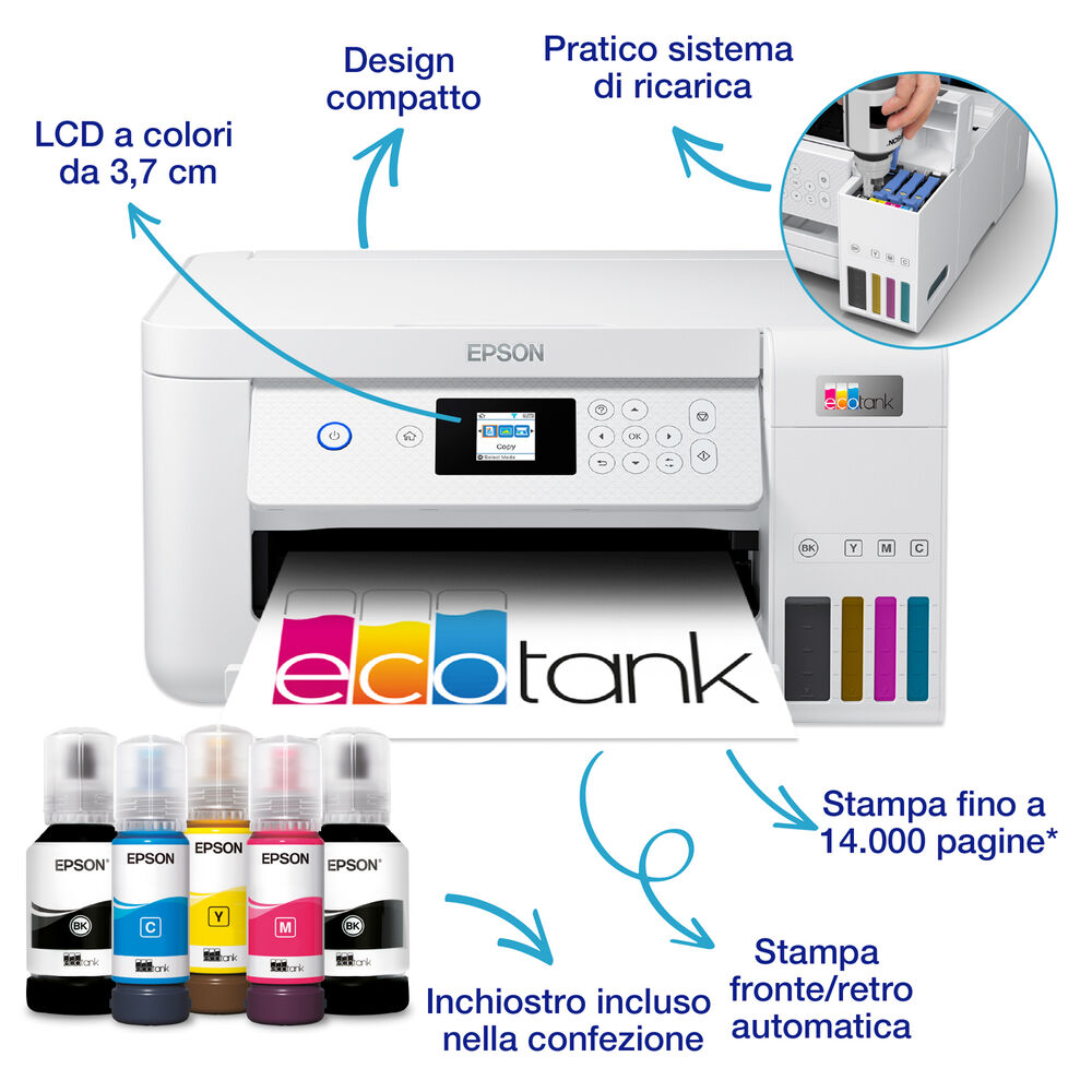STAMPANTE INKJET EcoTank ET-2856, Inkjet, image number 4