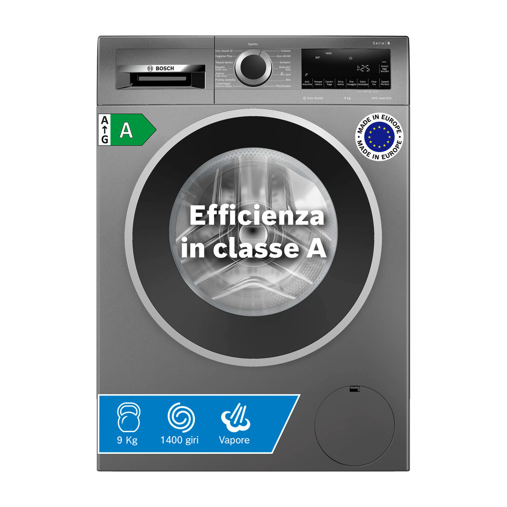WGG244ZRIT LAVATRICE, Caricamento frontale, 9 kg, 14 programmi, Profondit&agrave; 63,6 cm, Giri 1400 rpm, Grigia Antracite, livello rumorosit&agrave; centrifuga 71 dB(A), Classe A - PRMG GRADING ROBN - 10%, image number 0