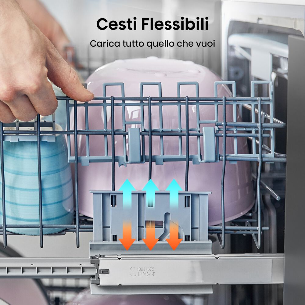 LAVASTOVIGLIE INCASSO Pannello frontale non in dotazione HISENSE HV523E10, Programmi 7, Dimensioni: L 55 cm, A 81,5 cm, P 44,8 cm, Rumorosit&agrave; 47 dB(A), Consumo di acqua 9 l, Bianco, Classe E - PRMG GRADING ROBN - 10%, image number 11