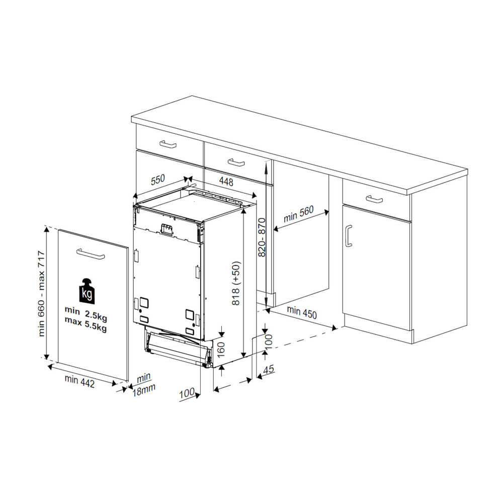DIS35023 LAVASTOVIGLIE INCASSO, 44,8 cm, Classe E, image number 6